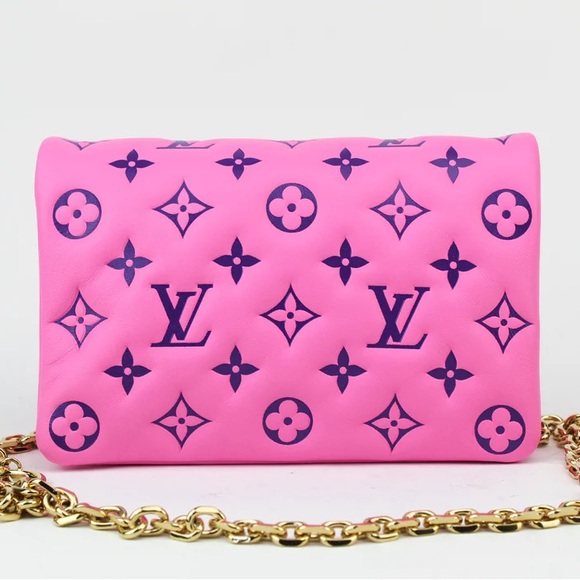Louis Vuitton Handbags - Louis Vuitton Lambskin Embossed Monogram Pochette Coussin Rose Violet